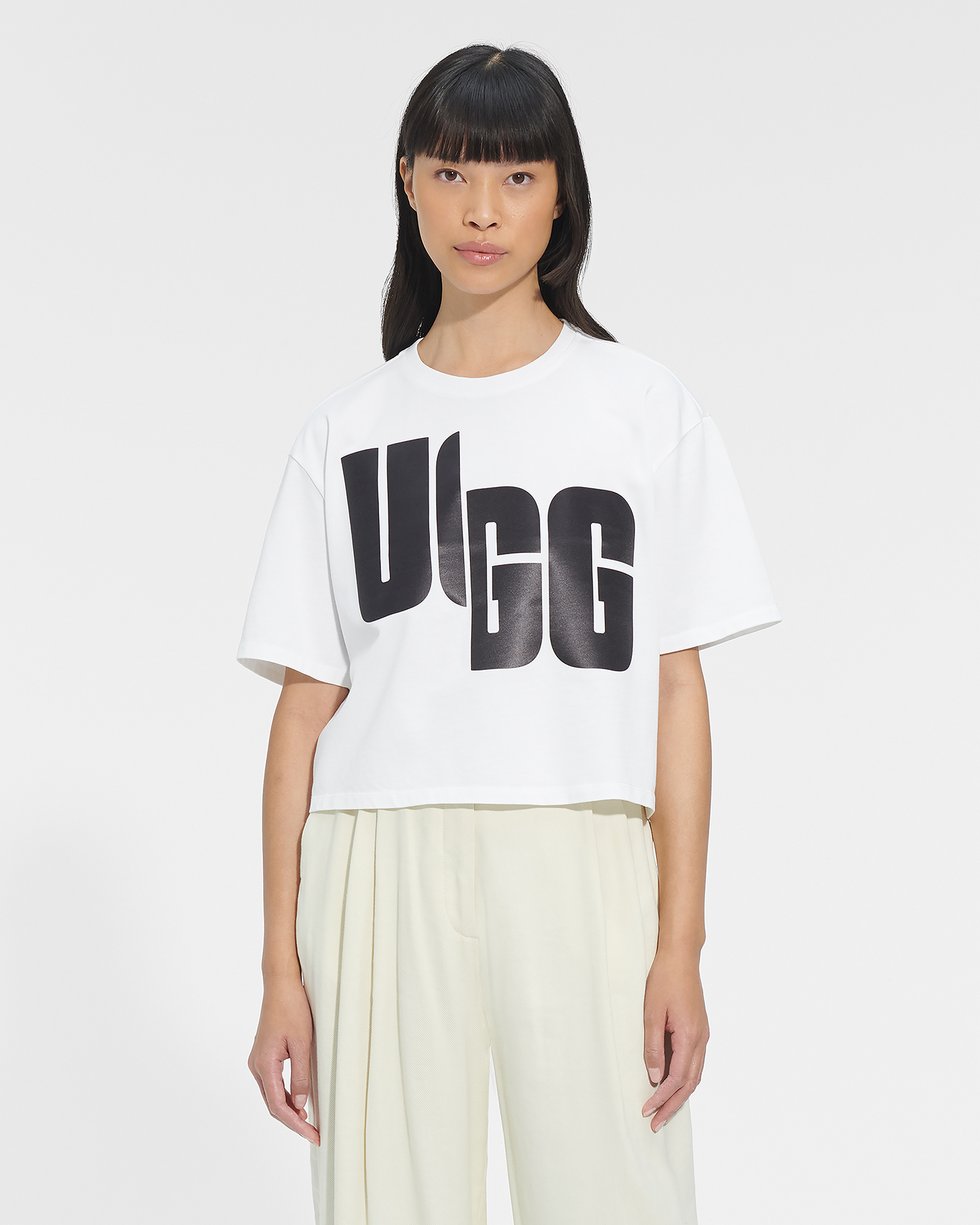 UGG Fionna Logo T-Shirt in White/Black, Taille L