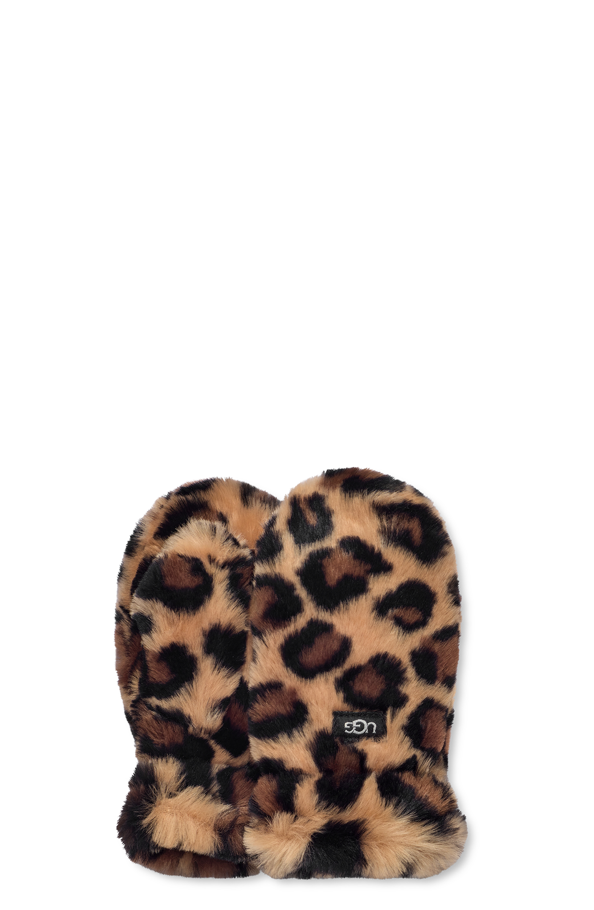 UGG K Faux Fur Mitten in Natural Spotty, Taille 4/6 YRS