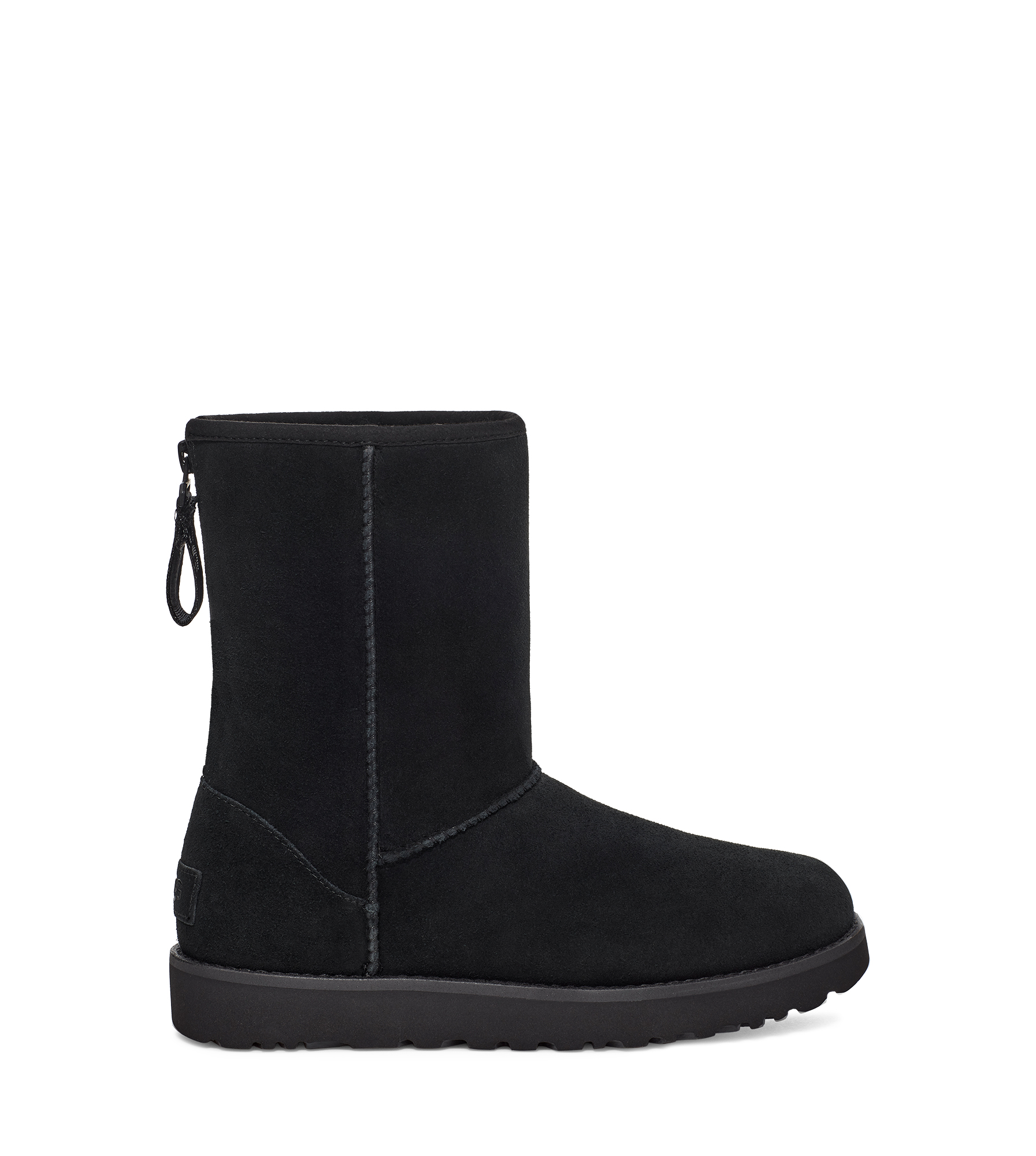 UGG Botte Classic Short Logo pour Femme in Black, Taille 36