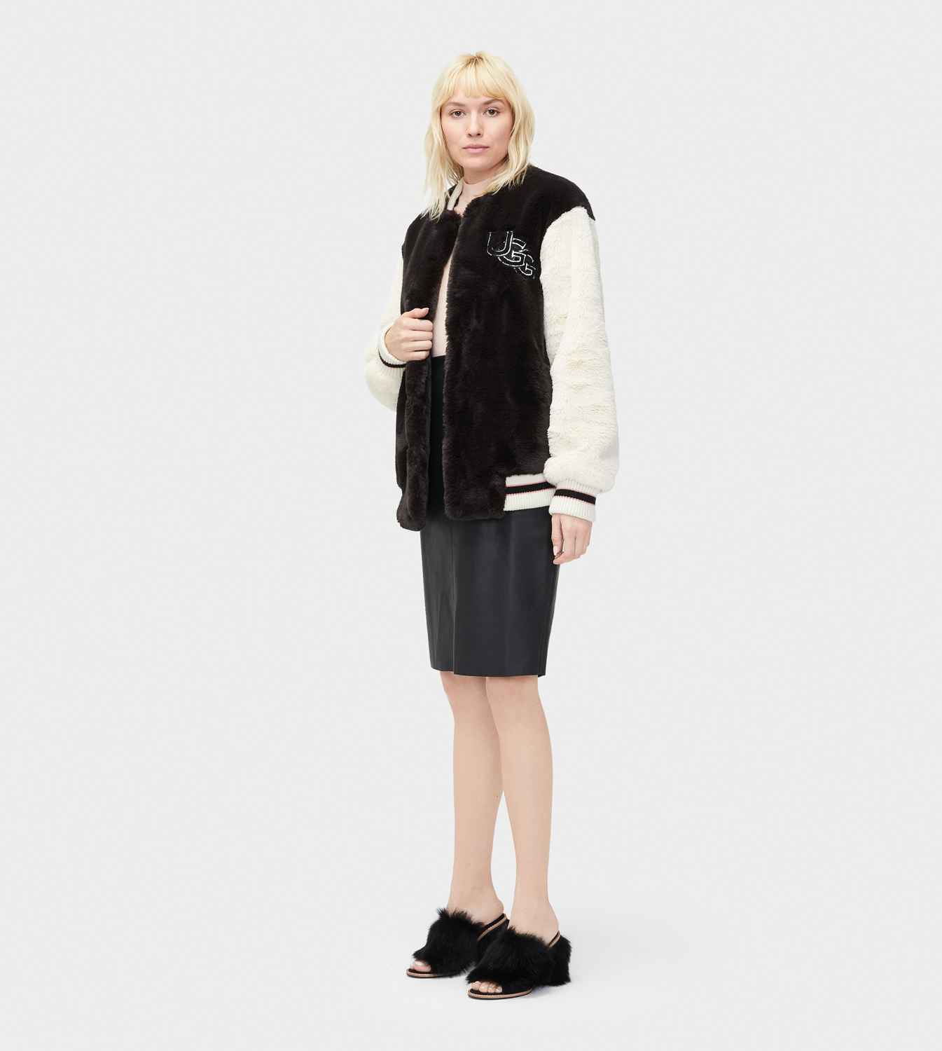 Ugg halie faux fur on sale varsity jacket