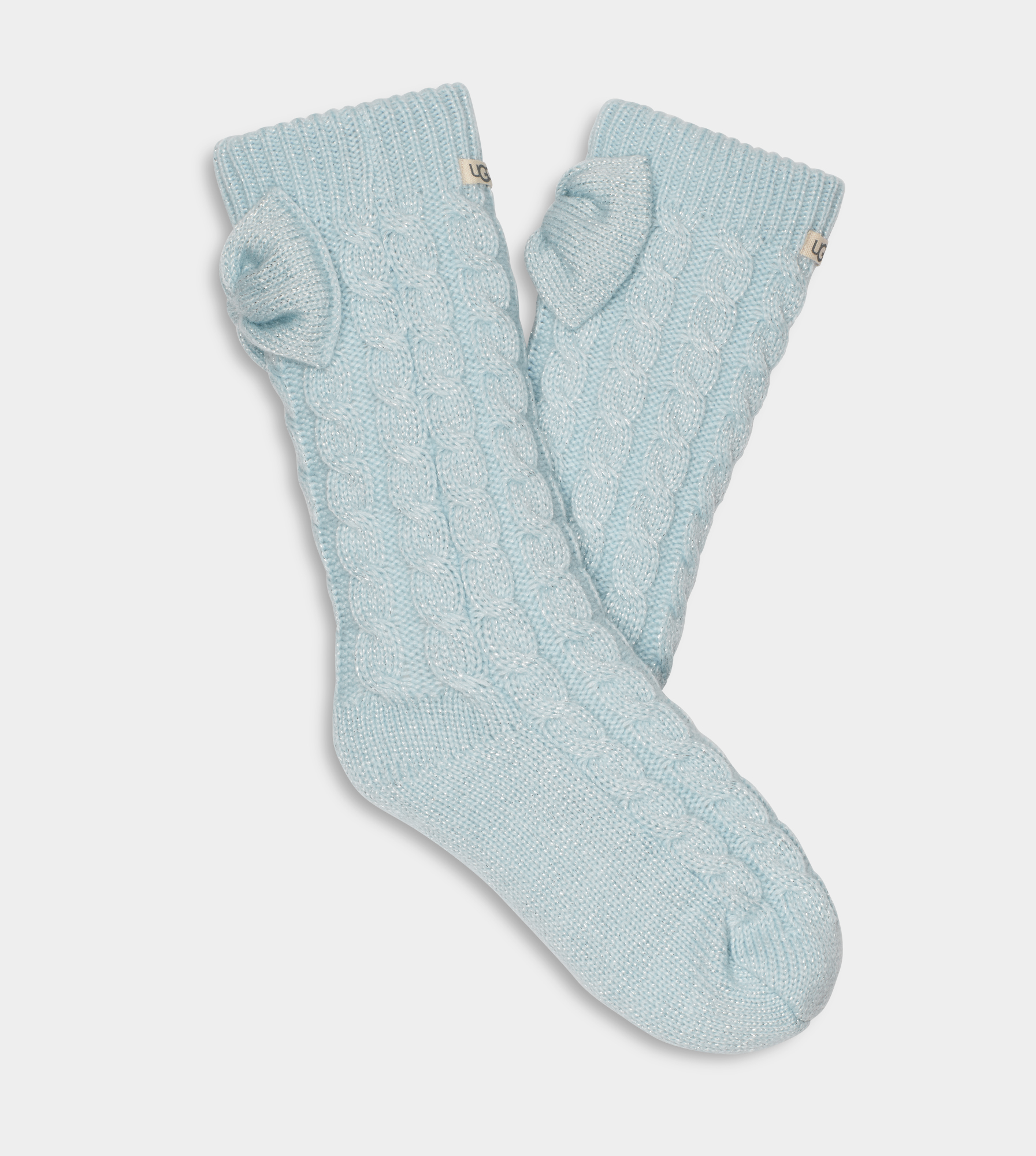 UGG Chaussette doublure polaire à nœud Laila pour Femme in Pool/Silver, Taille O/S, Mu00E9Lange Du2019Acrylique product