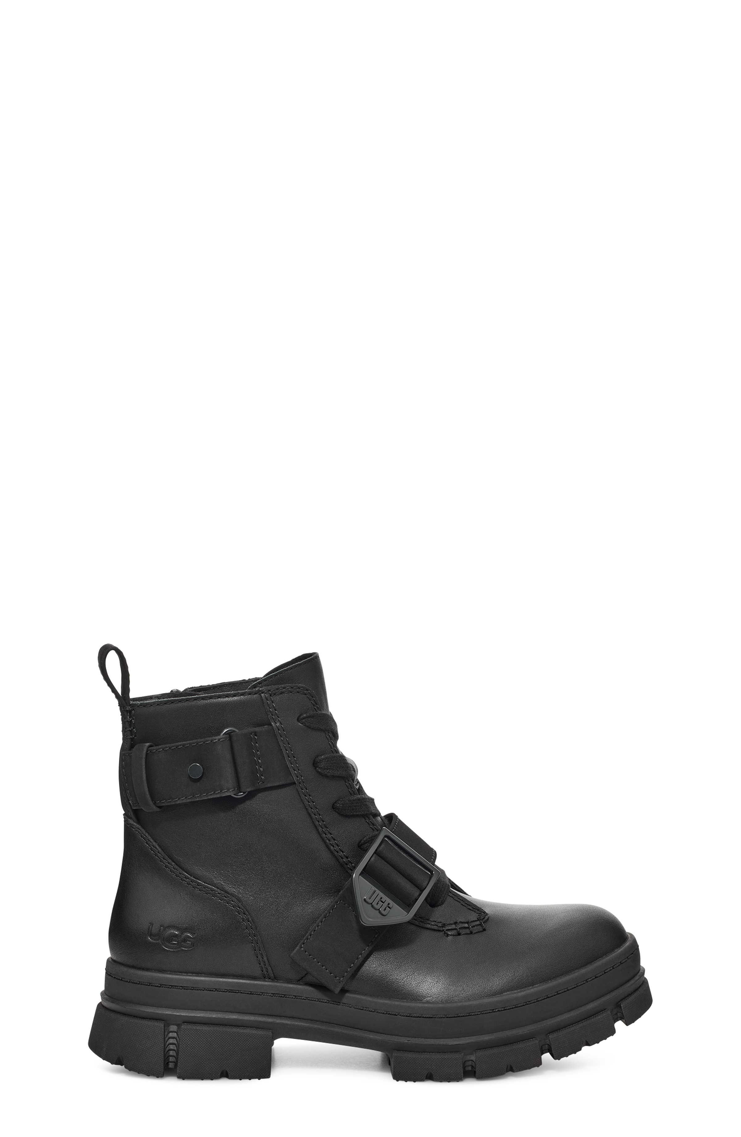 UGG Botte à lacets Ashton pour Femme in Black, Taille 37, Cuir