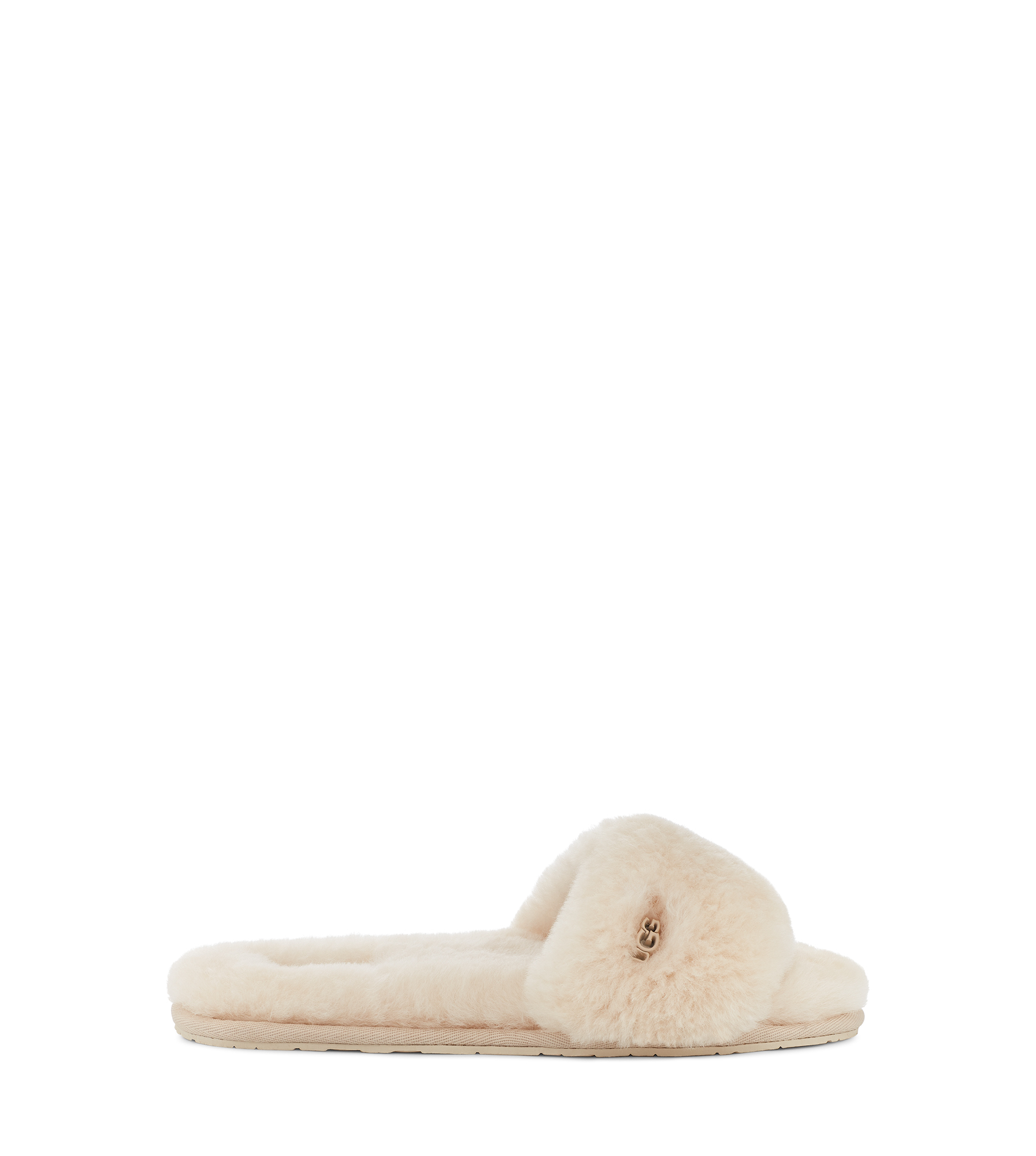 UGG Fluff Slide Chaussons in White, Taille 43