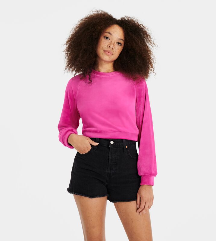 UGG W Beckner Cropped Sweatshirt in Pink, Taille L