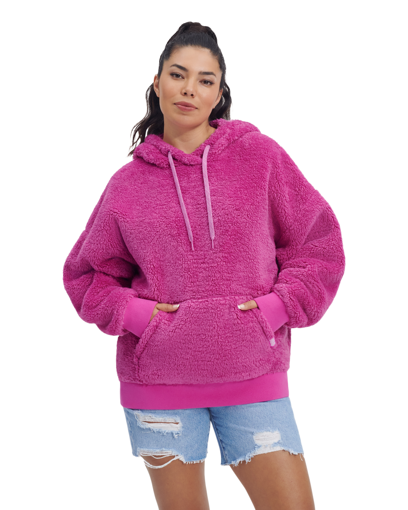 UGG Sweat à capuche Loyra pour Femme in Solferino Pink, Taille L, Polyester