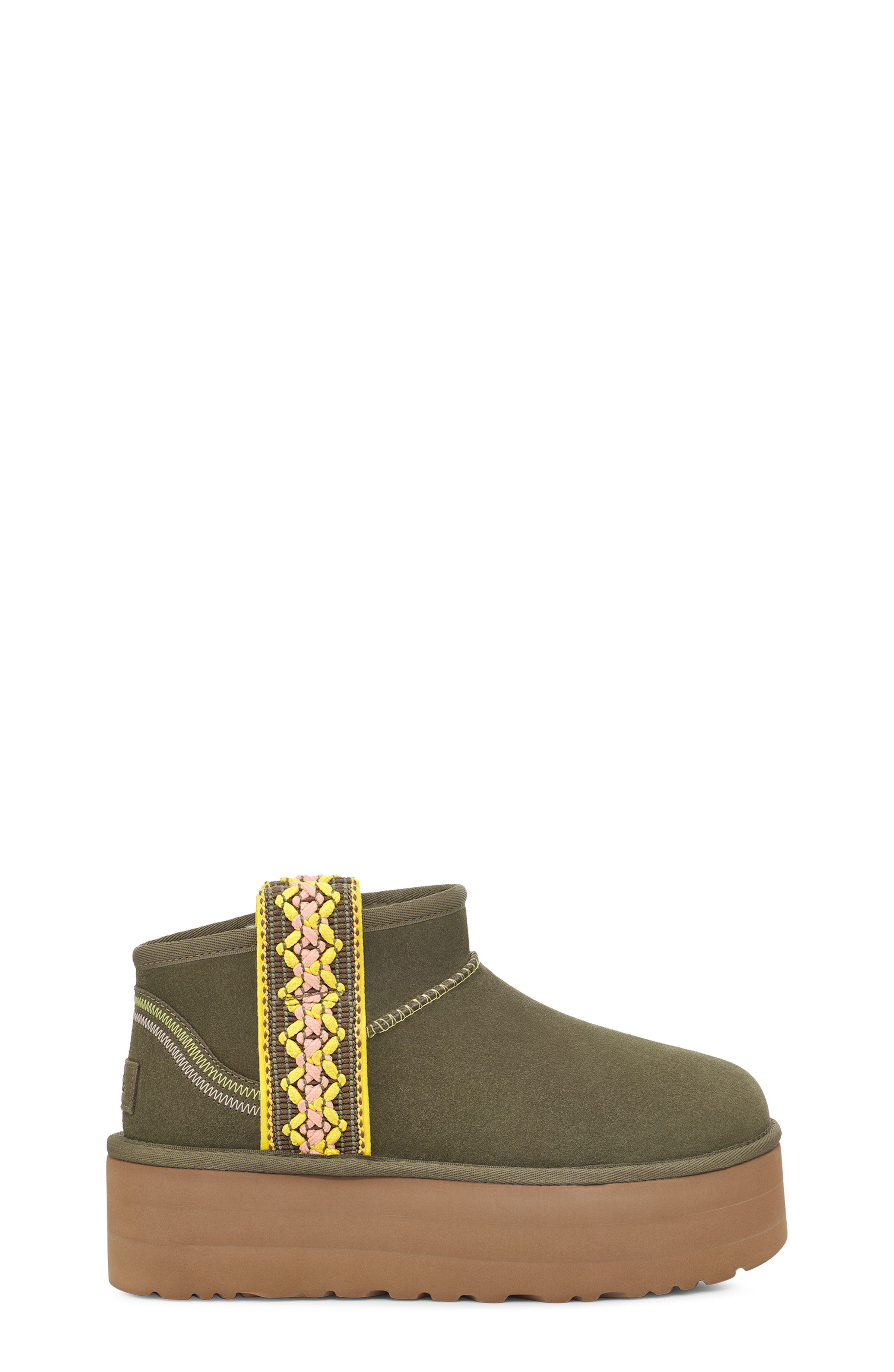 UGG Botte Classic Ultra Mini à plateau pour Femme in Green, Taille 43, Suède