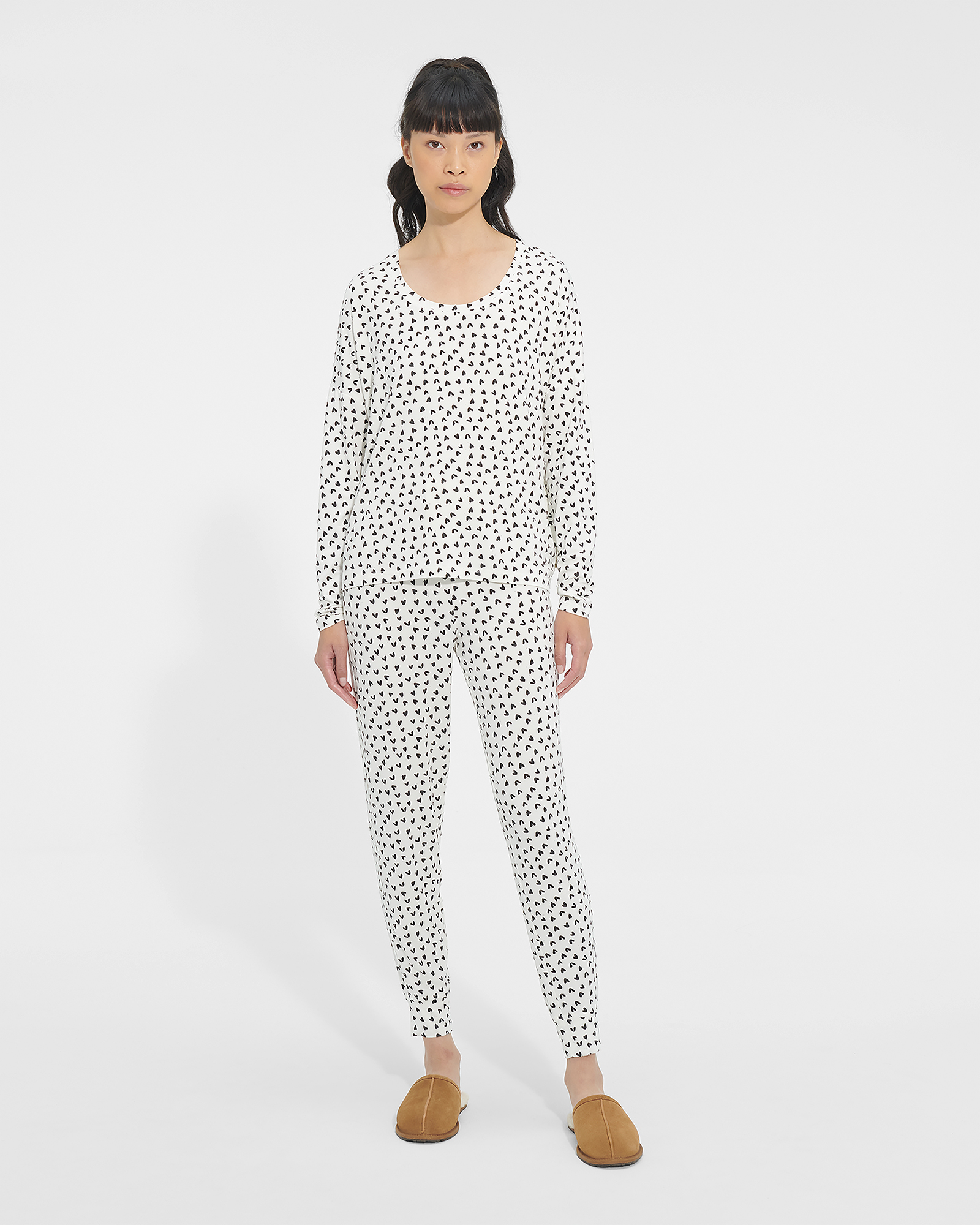 UGG Ensemble pyjama imprimé Birgit pour Femme in Cream Hearts, Taille L