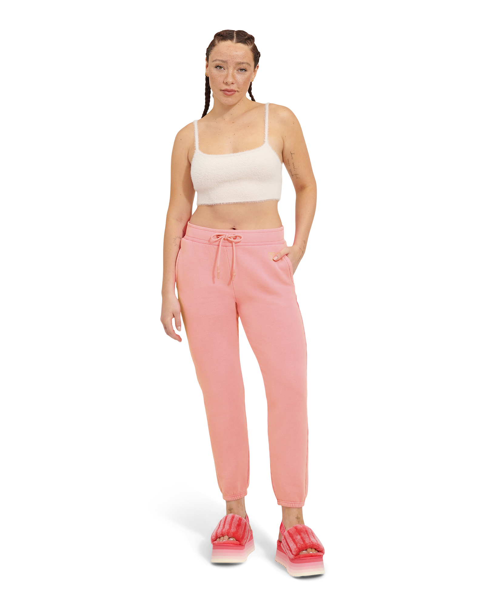 UGG Pantalon de jogging Daniella pour Femme in Pink Opal, Taille L, Mélange De Coton