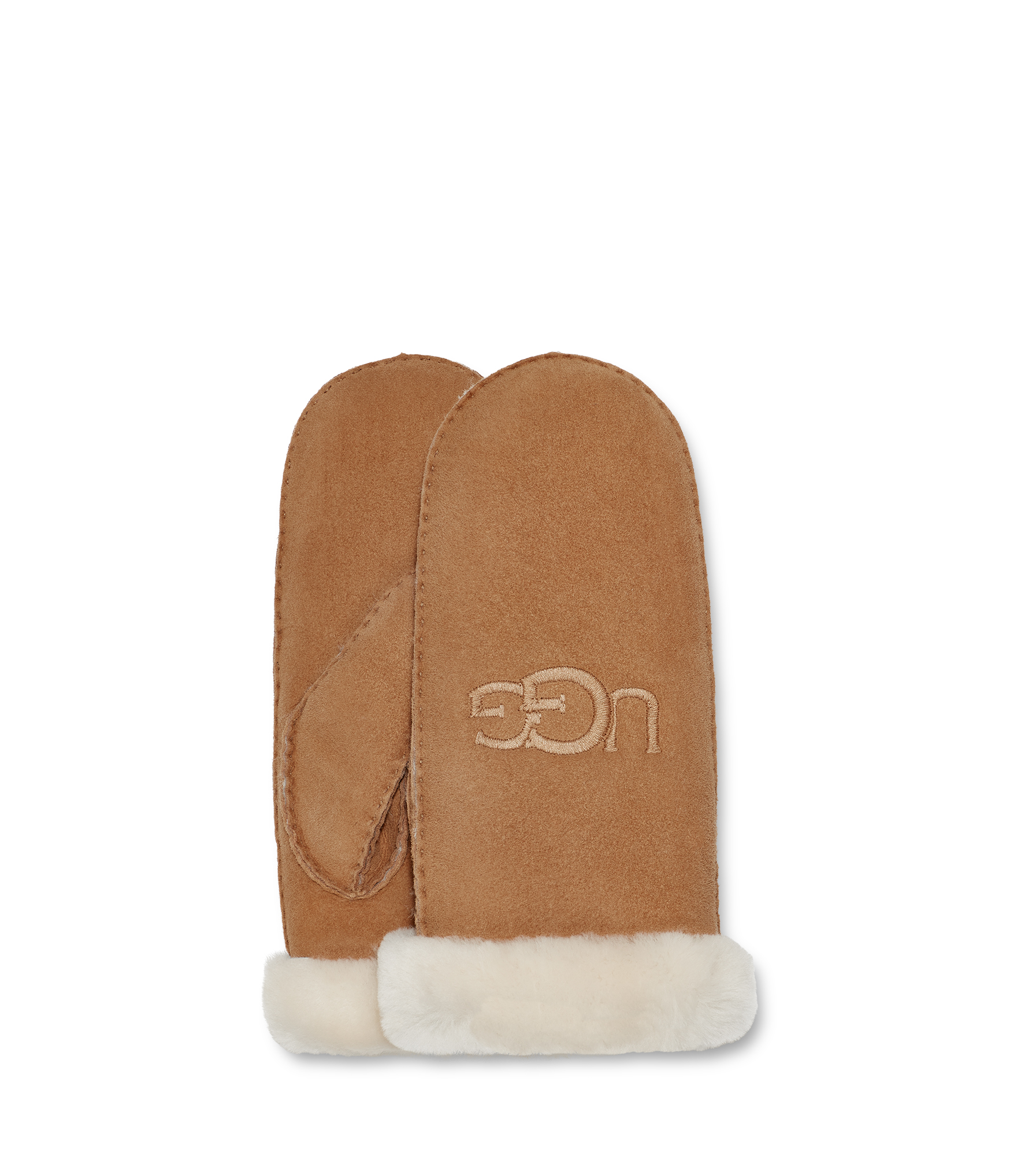 UGG Sheepskin Embroider Gants in Brown, Taille L/XL, Shearling