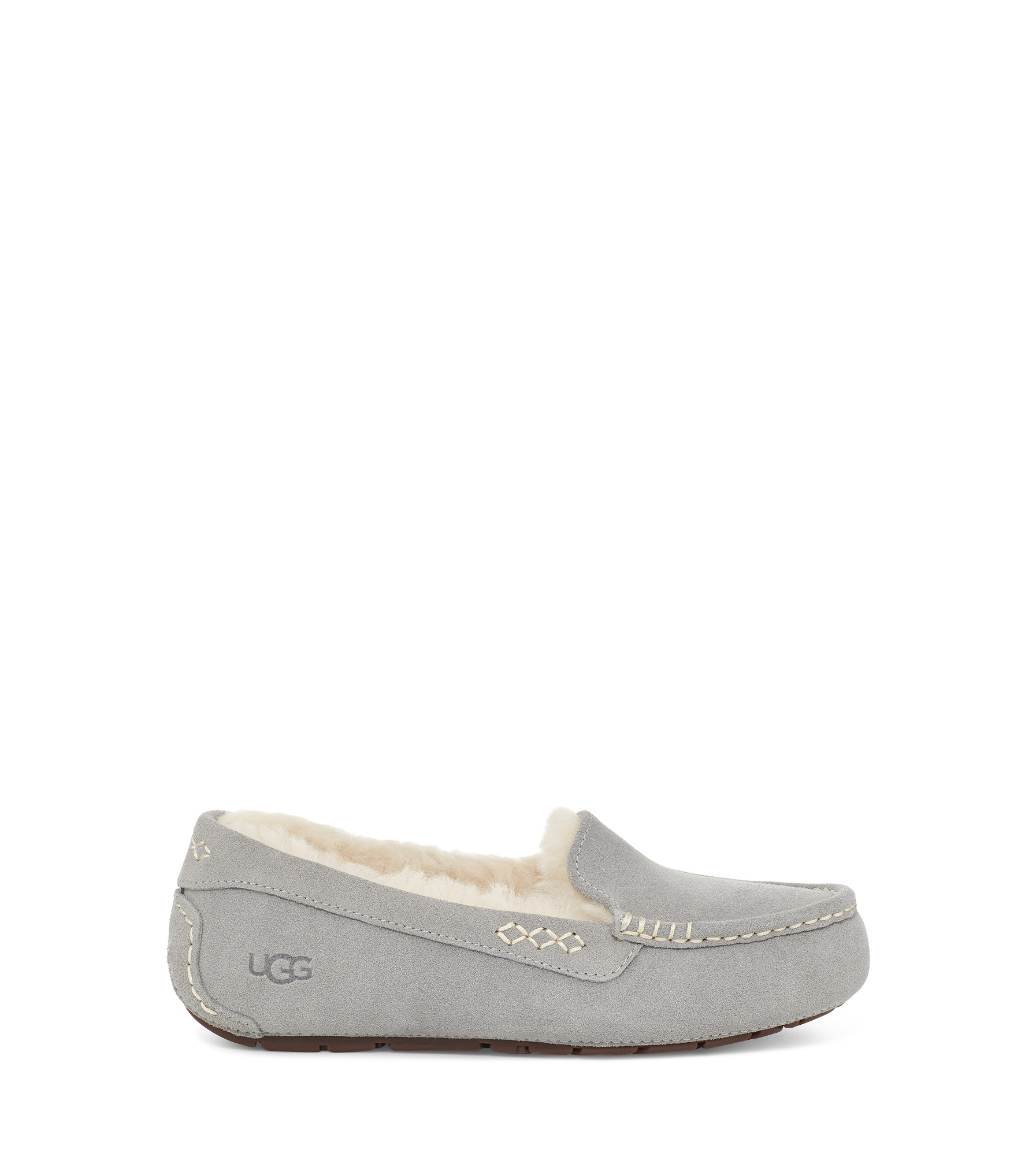 UGG Ansley Chaussons pour Femme in Light Grey, Taille 36, Cuir