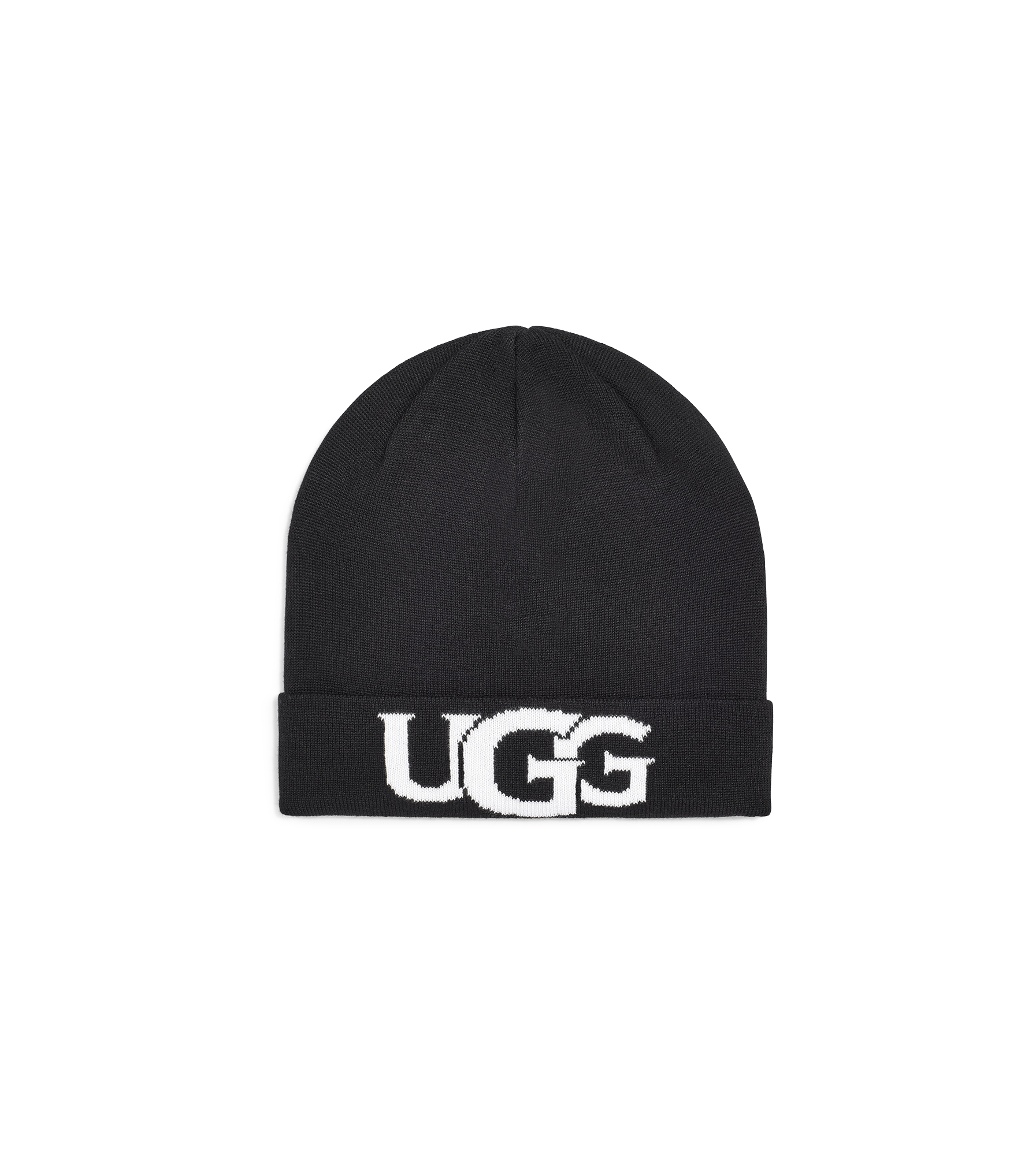 UGG Intarsia Logo Knit Chapeaux pour Femme in Black, Taille O/S, Polyester