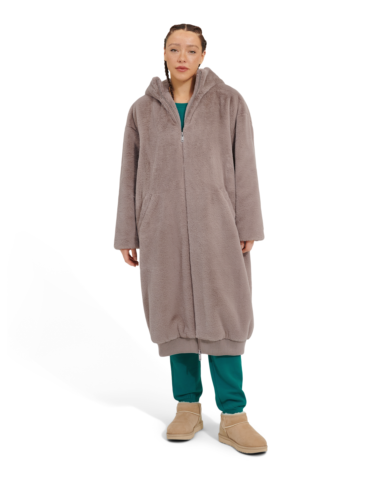 UGG Manteau oversize en fausse fourrure Koko pour Femme in Wolf Grey, Taille M/L, Polyester