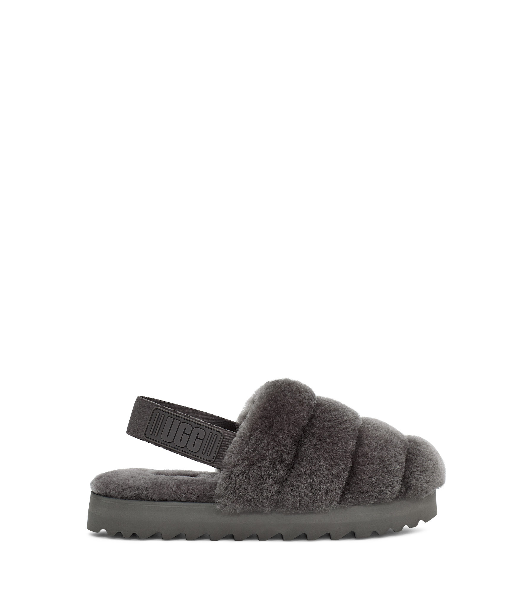 UGG Super Fluff Pantoffels voor Dames in Black, Maat 37