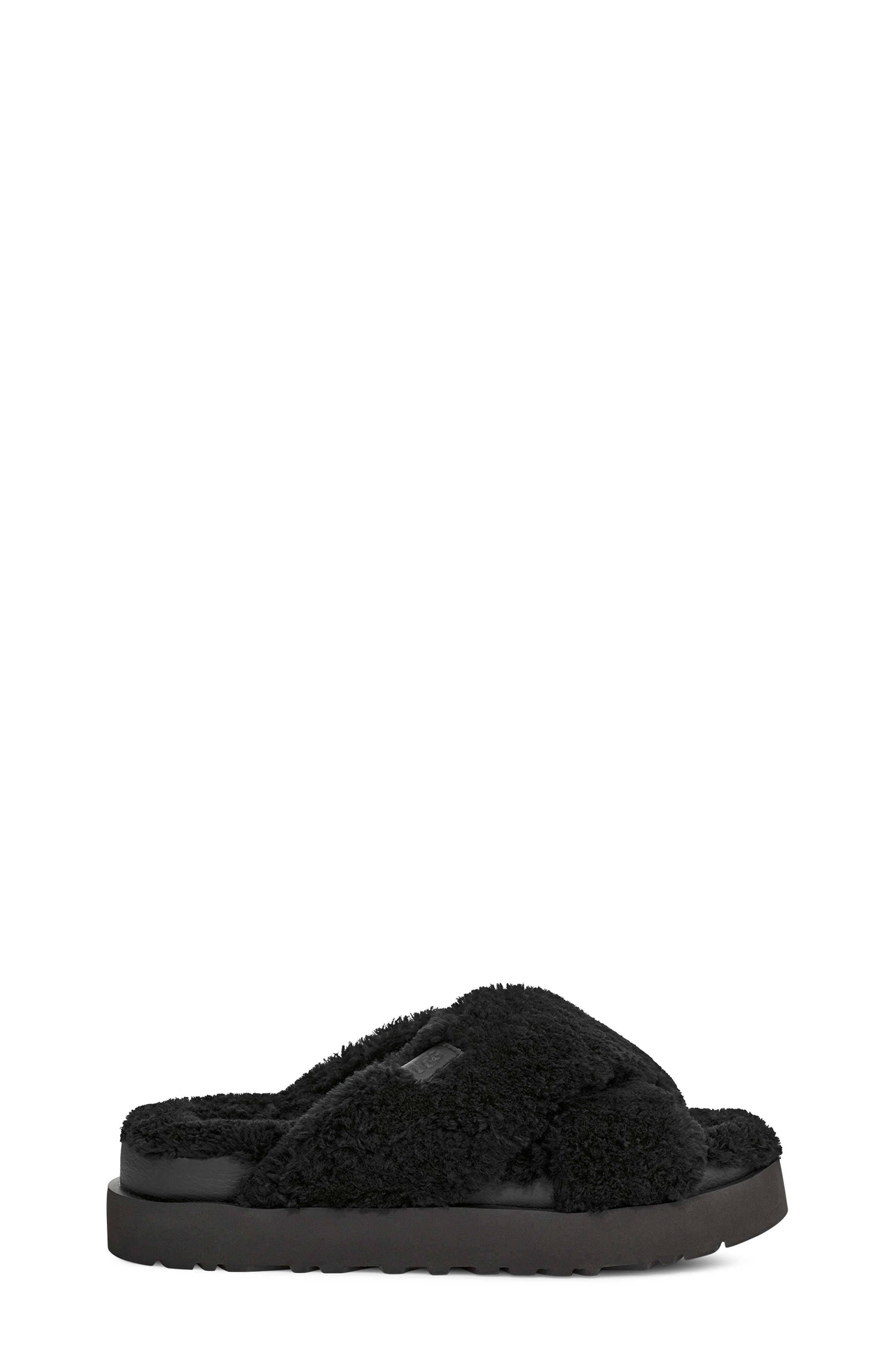 UGG Mule Fuzz Sugar Cross pour Femme in Black, Taille 36, Textile