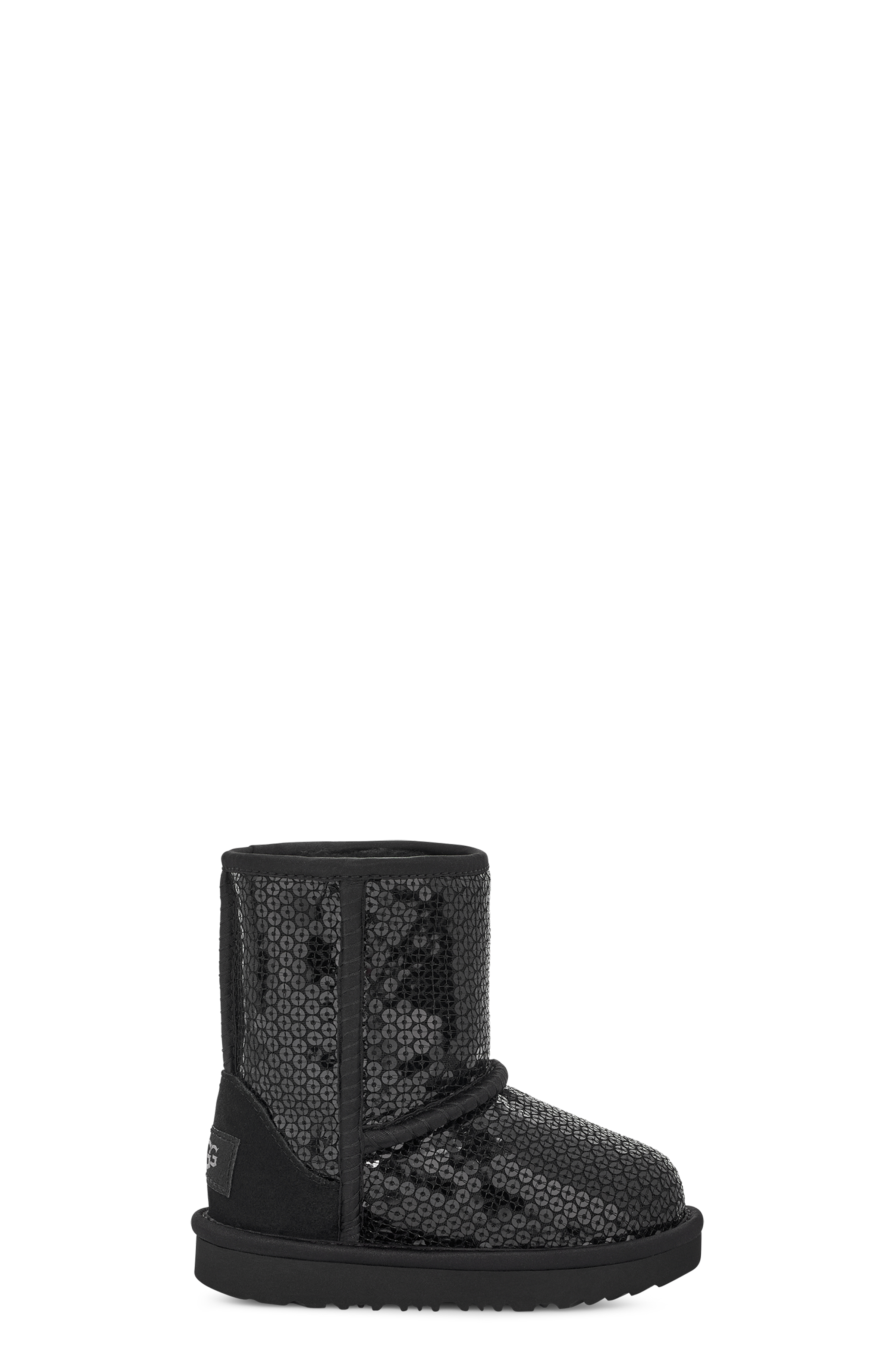 UGG Classic Short robuuste laars met lovertjes voor Grote Kinderen in Black, Maat 23.5, Textiel