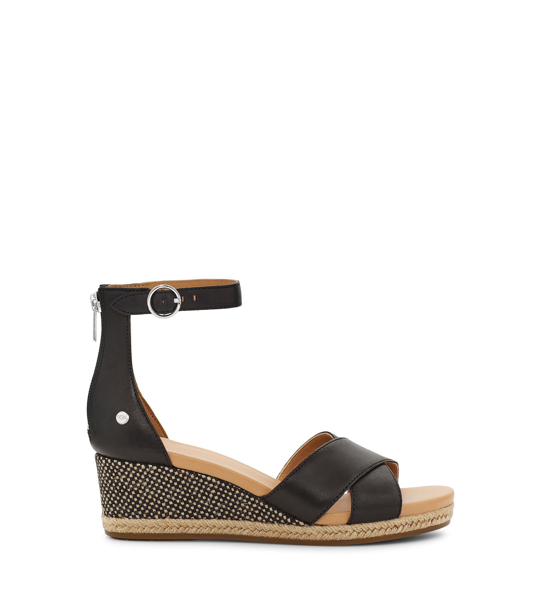 UGG Eugenia Sandales in Black, Taille 37.5, Cuir