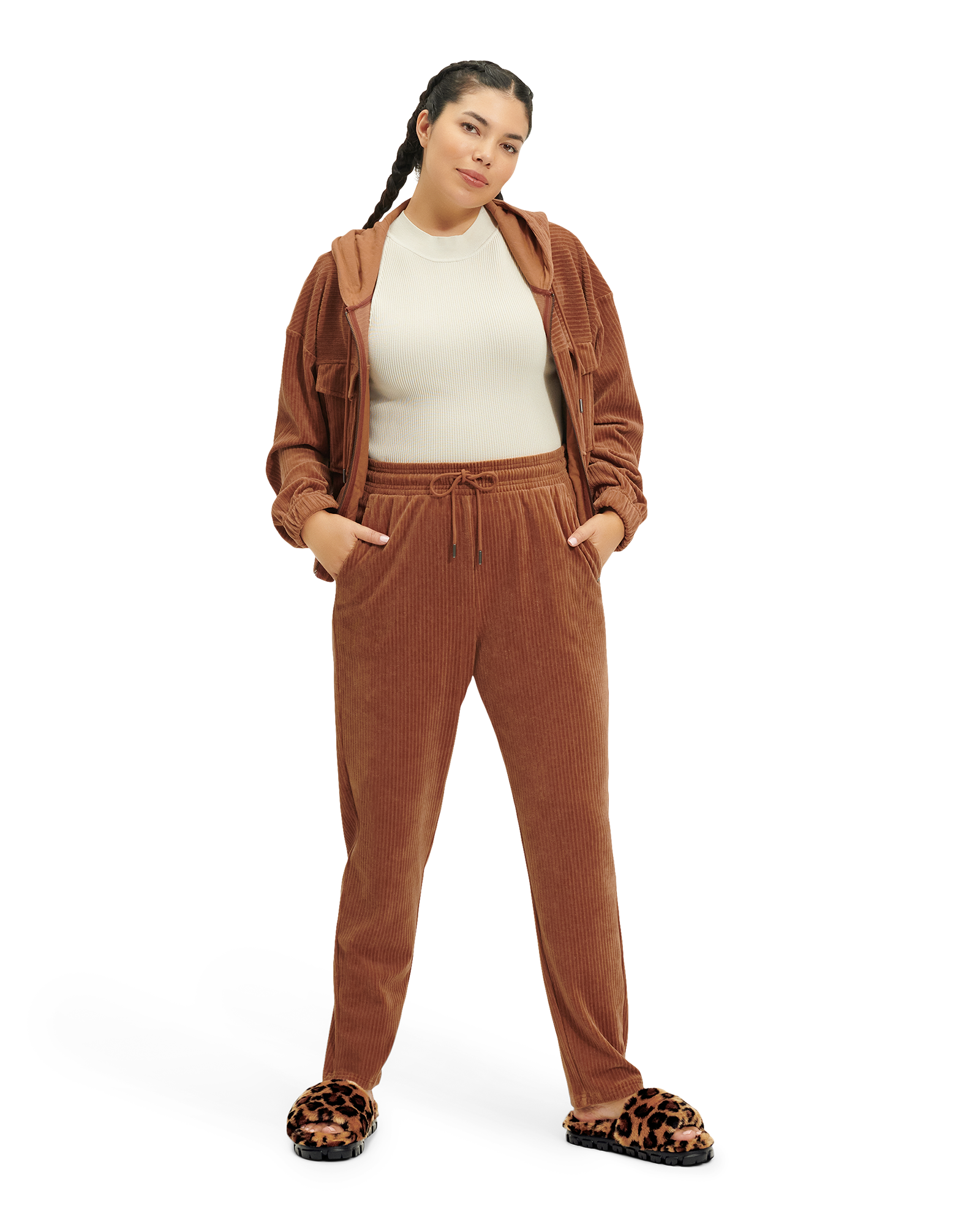 UGG Pantalon de jogging Averey pour Femme in Cedar Bark, Taille M, Coton