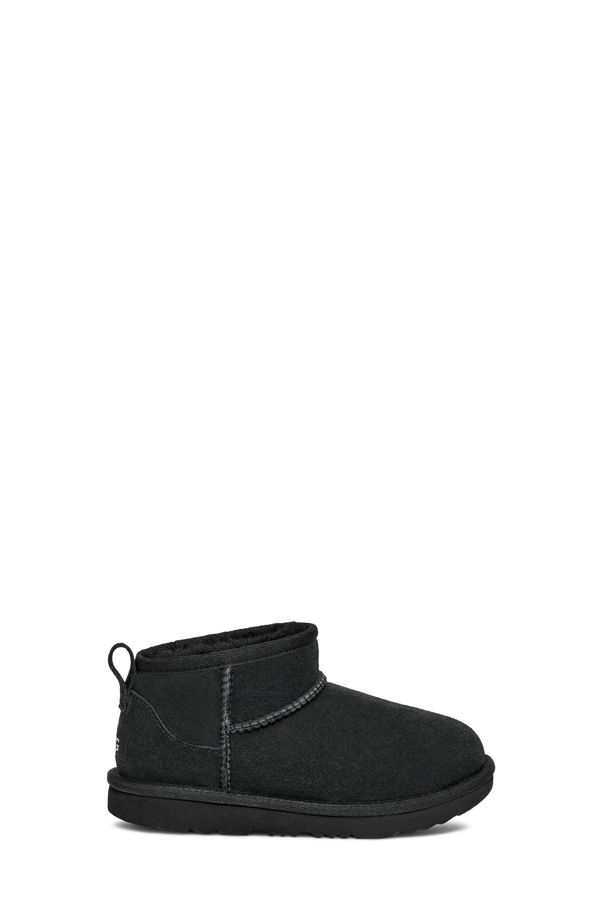 UGG Botte Classic Ultra Mini pour Grand Enfant in Black, Taille 32.5, Cuir