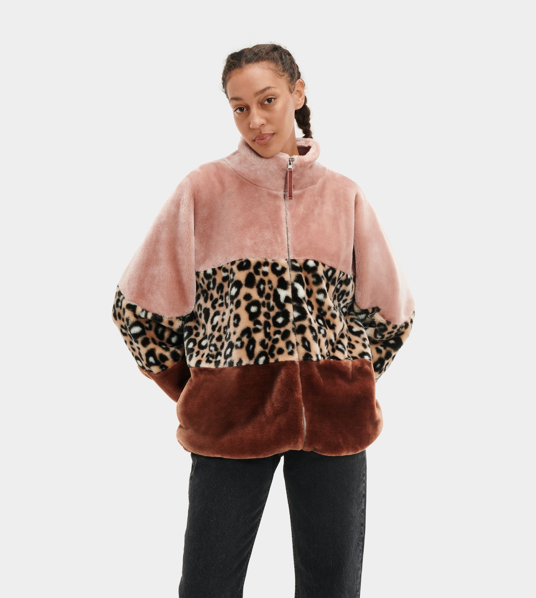 UGG® Elaina Colorblock Sherpa Jas voor Dames | UGG® NL 