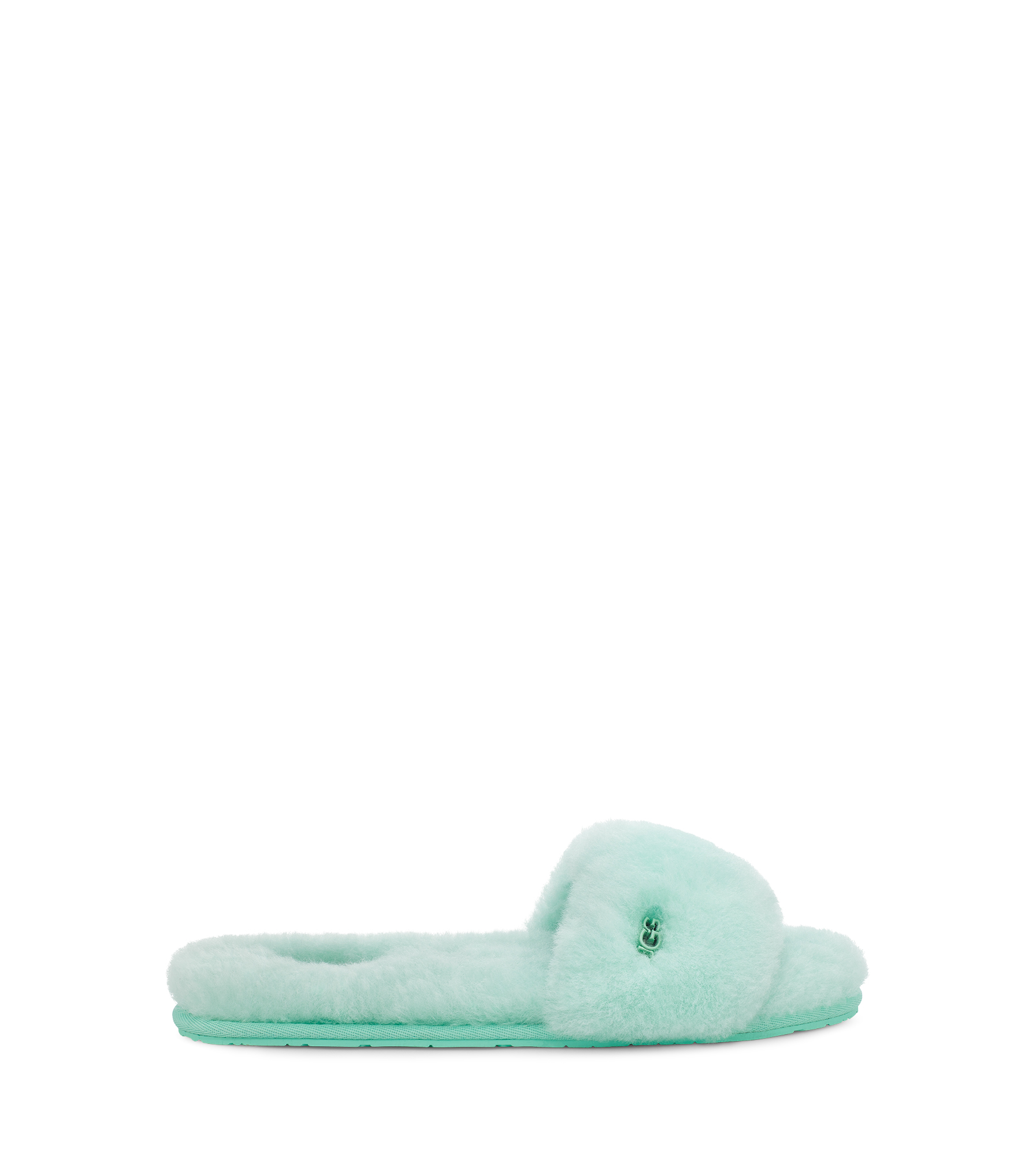 Fluff Slide Chaussons in Pale Emerald, Taille 38