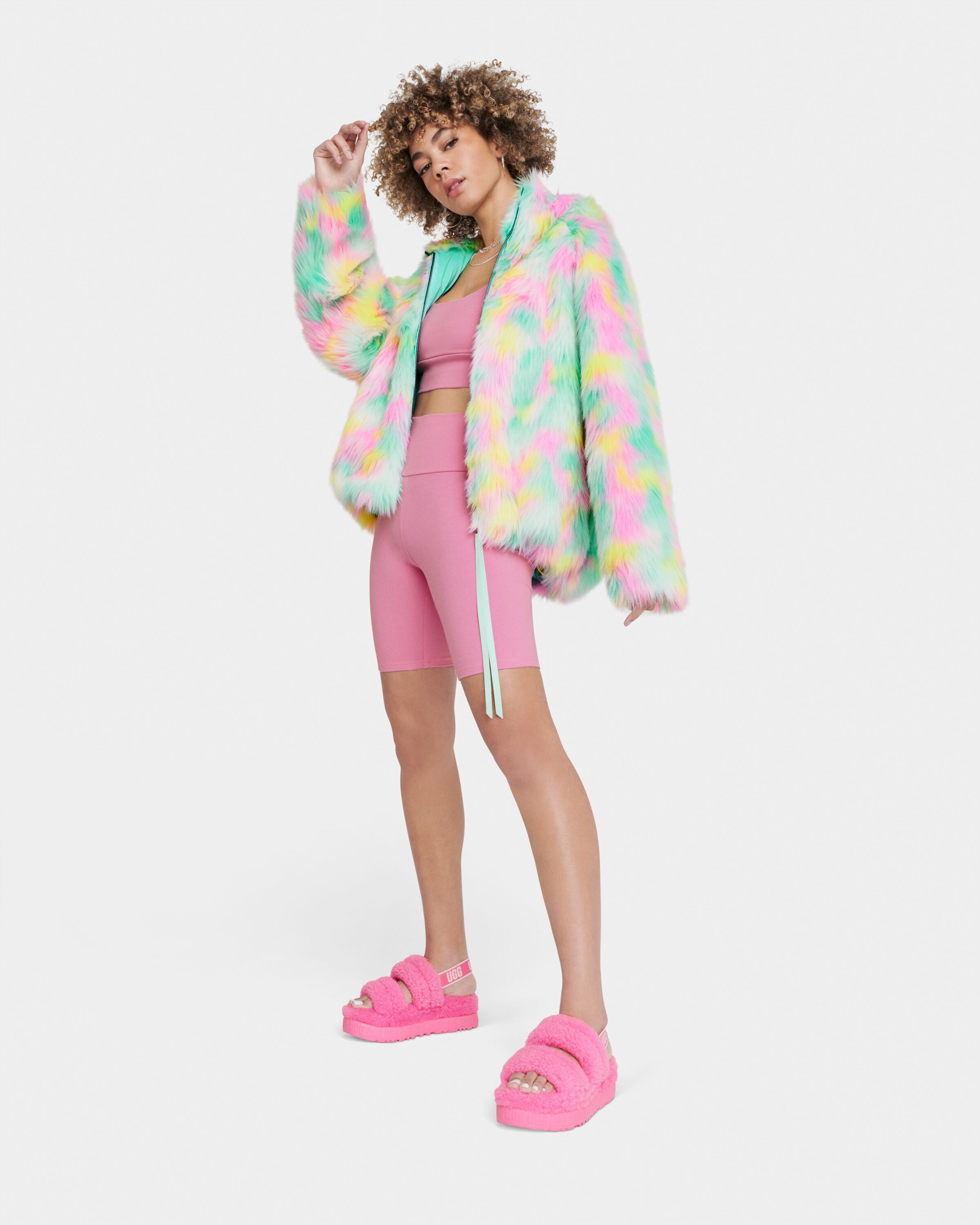 Ugg Pink Fur Coat UGG® Clove Faux Fur Jacket For Women UGG® UK