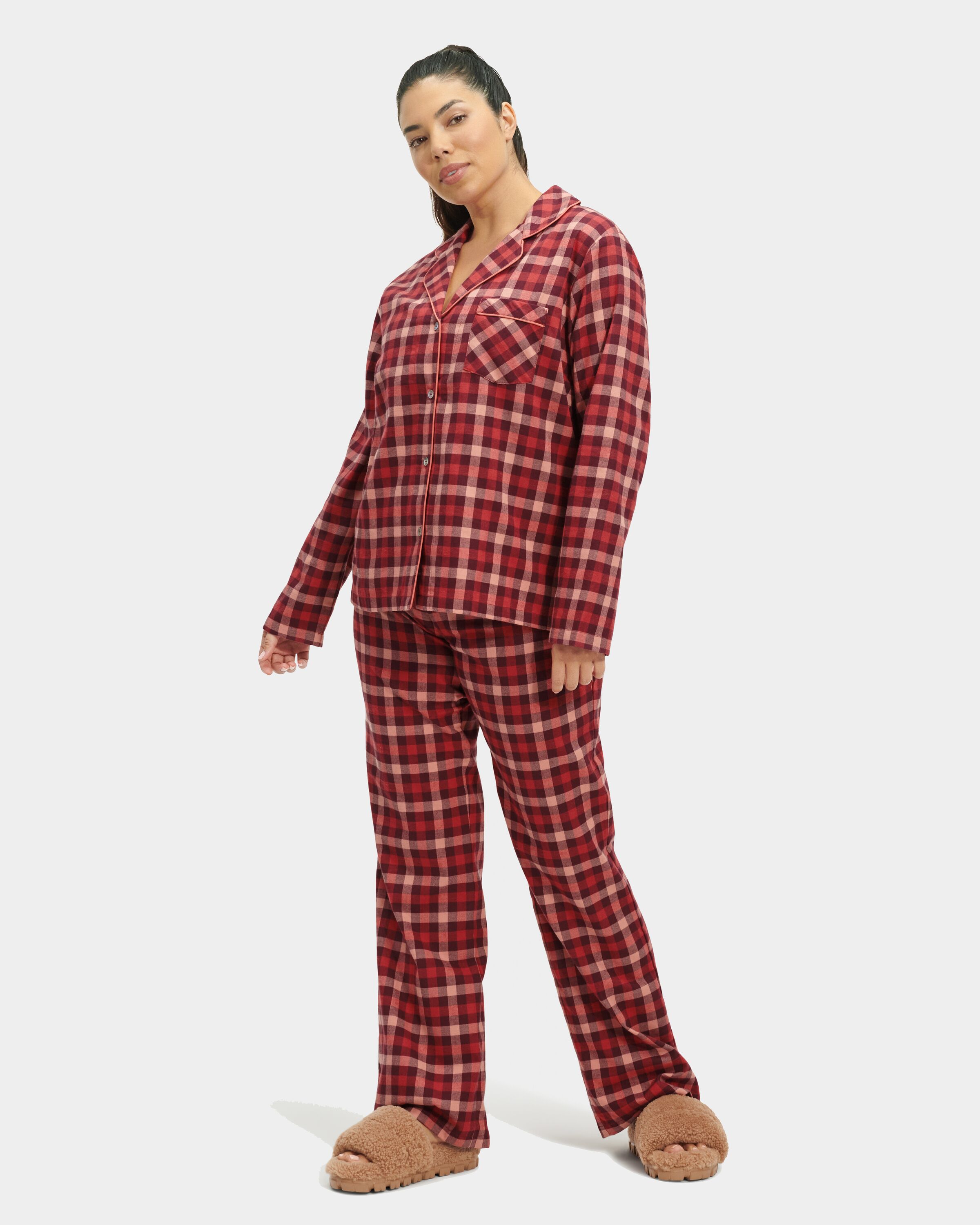 UGG Ensemble pyjama Ophilia pour Femme in Flamenco Check, Taille L, Coton