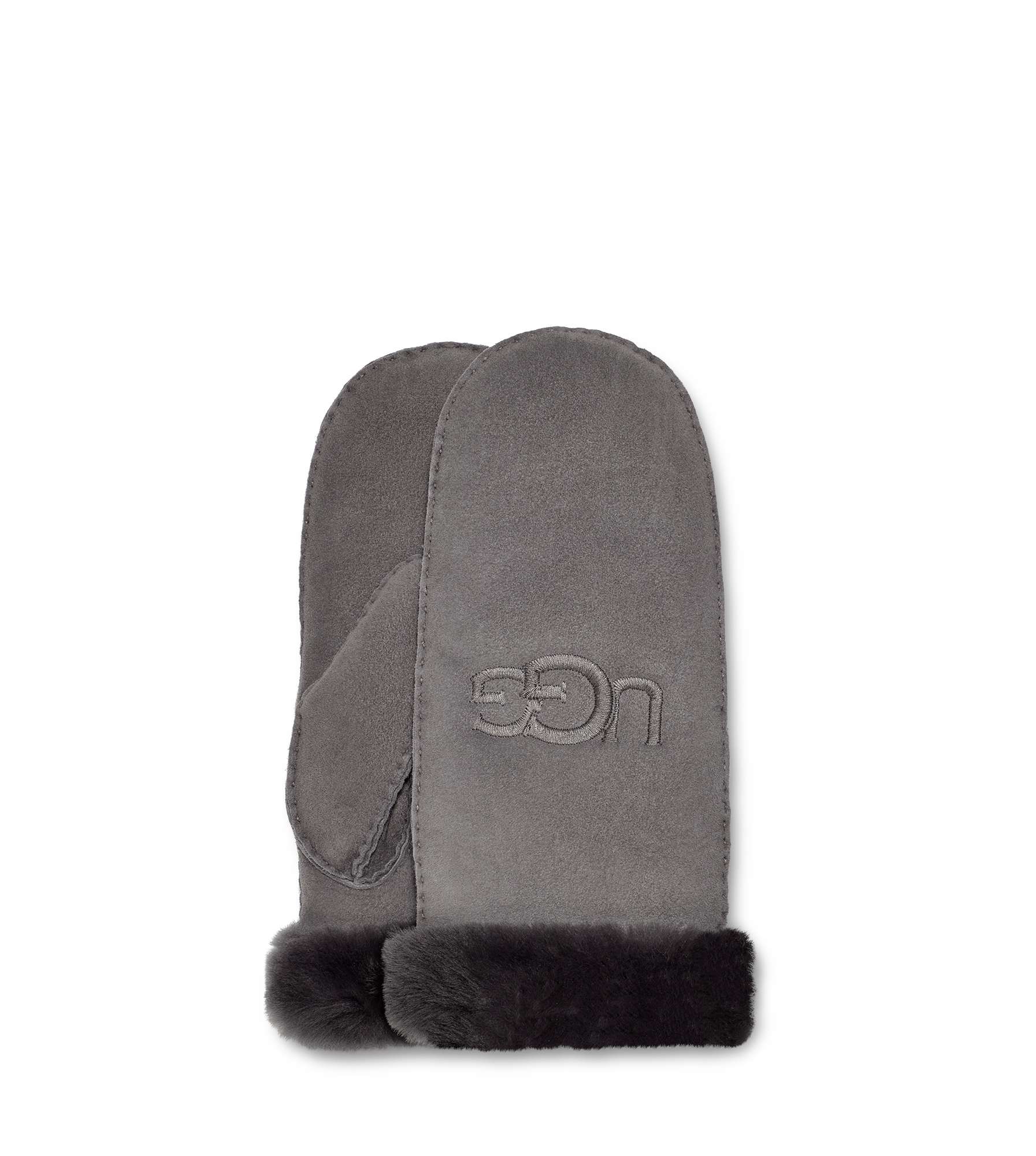 UGG Sheepskin Embroider Gants in Grey, Taille L/XL, Shearling