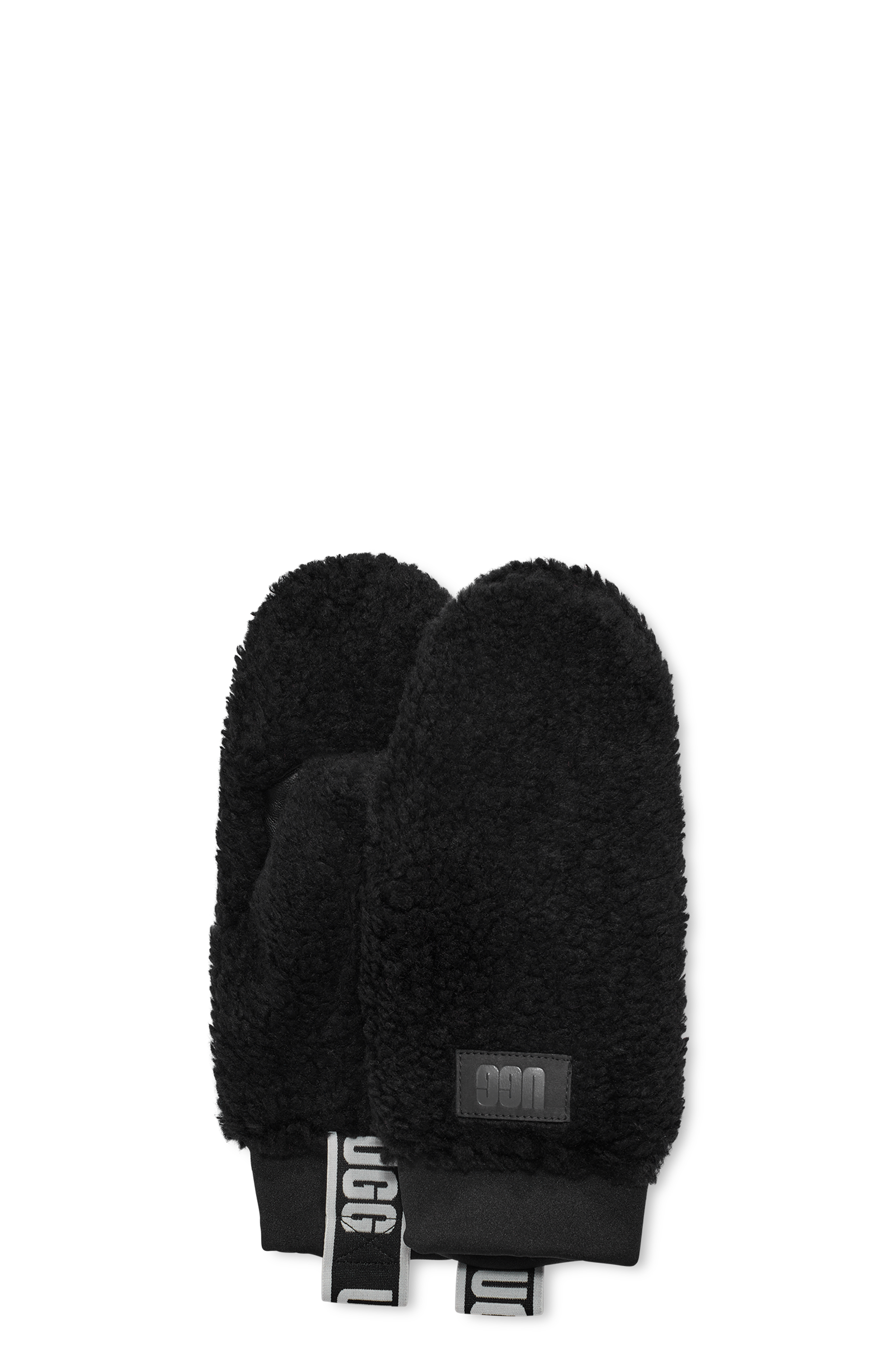 UGG W Sherpa Mitten W Logo Tape in Black, Taille S/M