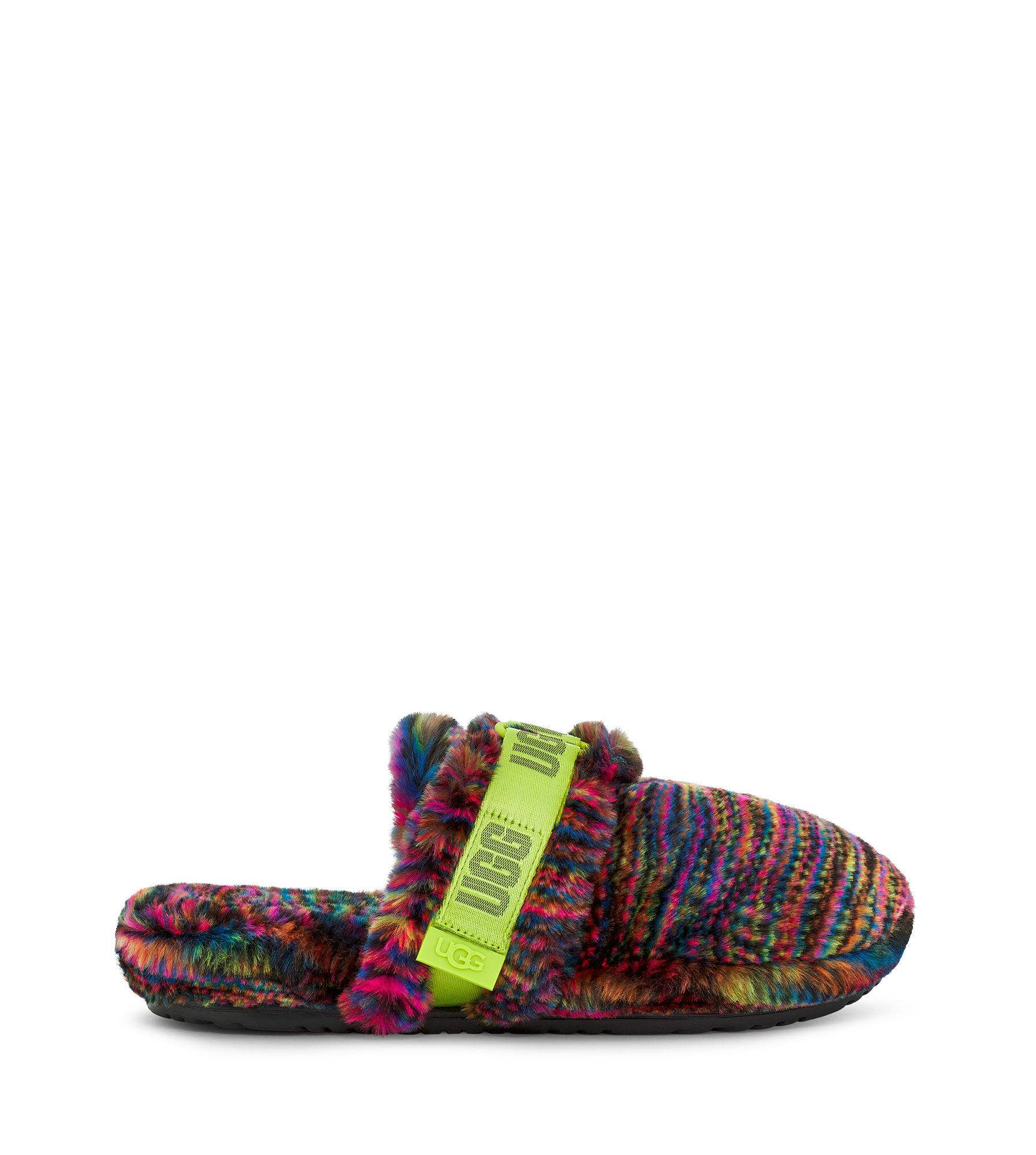 UGG Mens NEW Multicolor Fluff It Pixelate 1131550 Faux Fur Slide Slipper Size 11 UGG Multicolor Slippers for Men for sale | eBay main image 4