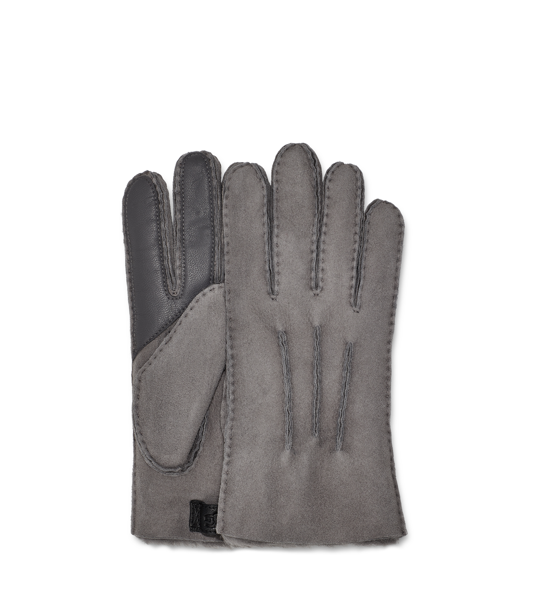 UGG Contrast Sheepskin Tech Gants pour Homme in Grey, Taille L, Shearling