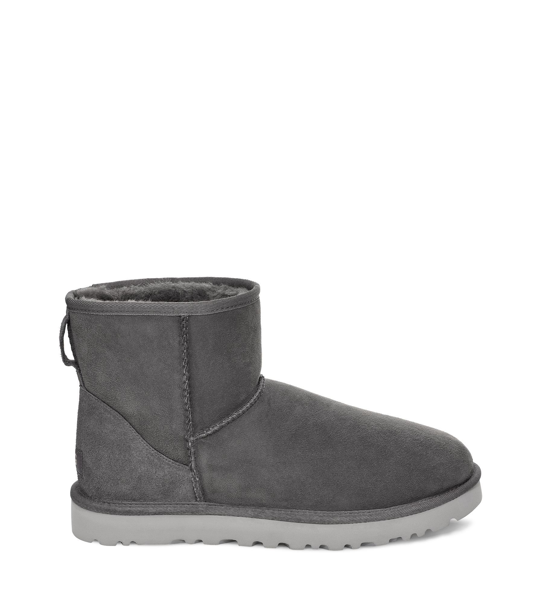 UGG Botte Classic Mini pour Homme in Grey, Taille 40, Cuir/Shearling/Suu00E8De/Double Face