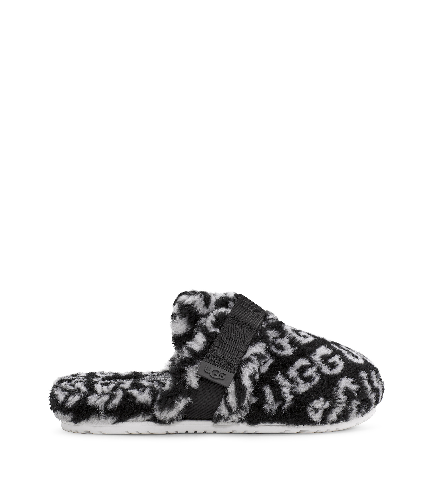 UGG M Fluff It Pop in Black/White, Taille 40