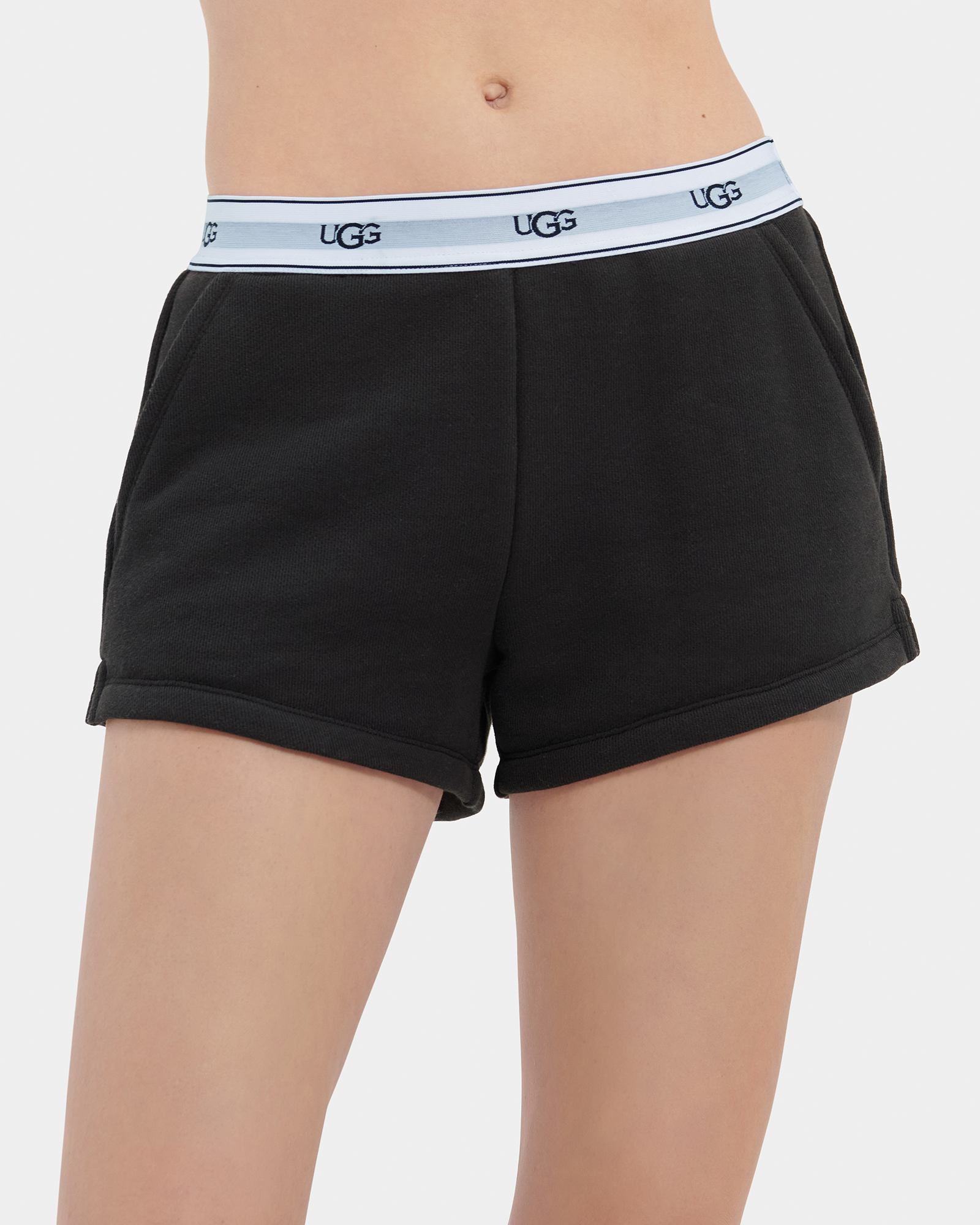 UGG Short Albin pour Femme in Black, Taille L