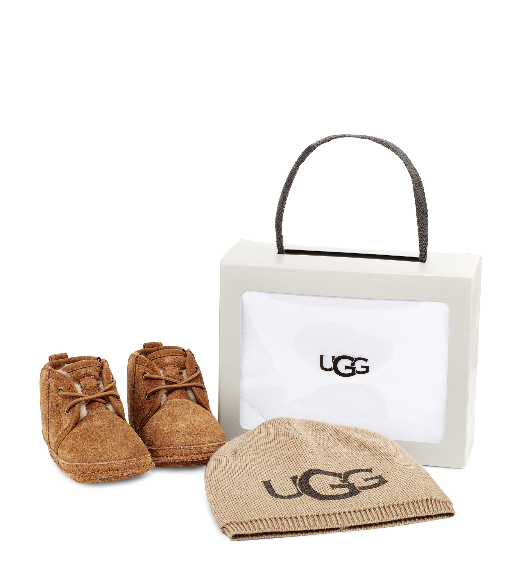 UGG Neumel Bootie & UGG Beanie pour Bébé in Brown, Taille 16, Cuir