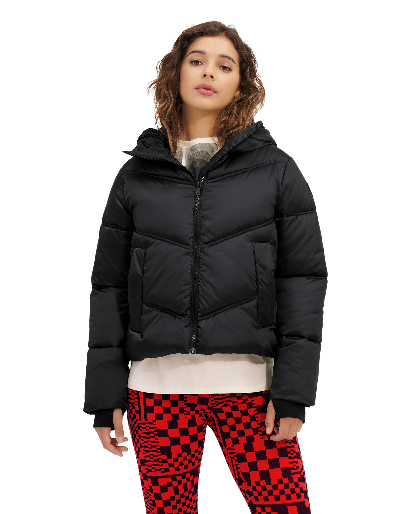 Cropped winter sales jacket with hood