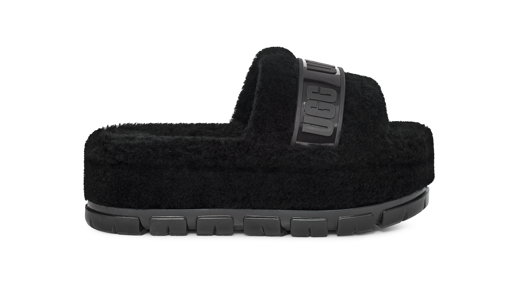Black fluffita top uggs