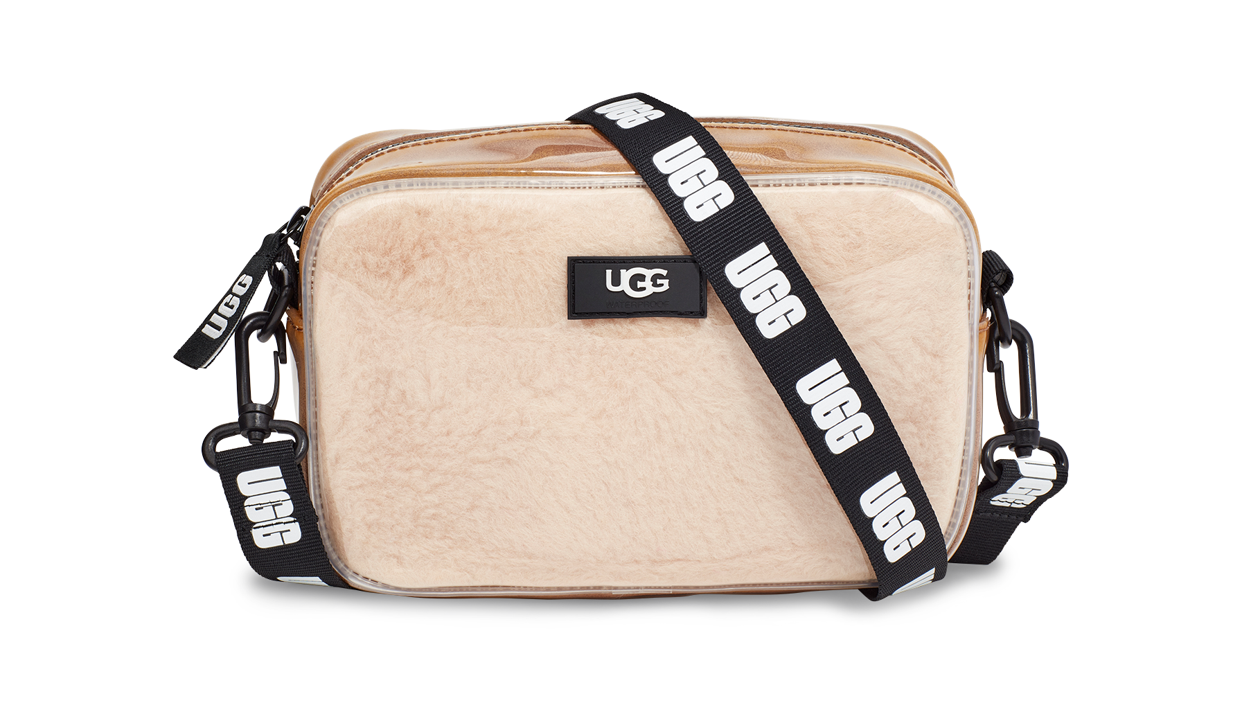 UGG Janey II clear sheepskin crossbody bag with multiway strap in white   ASOS