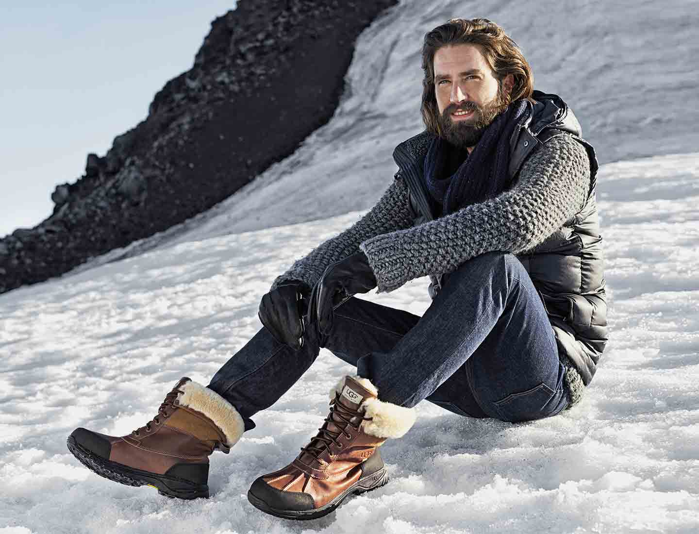 men snow