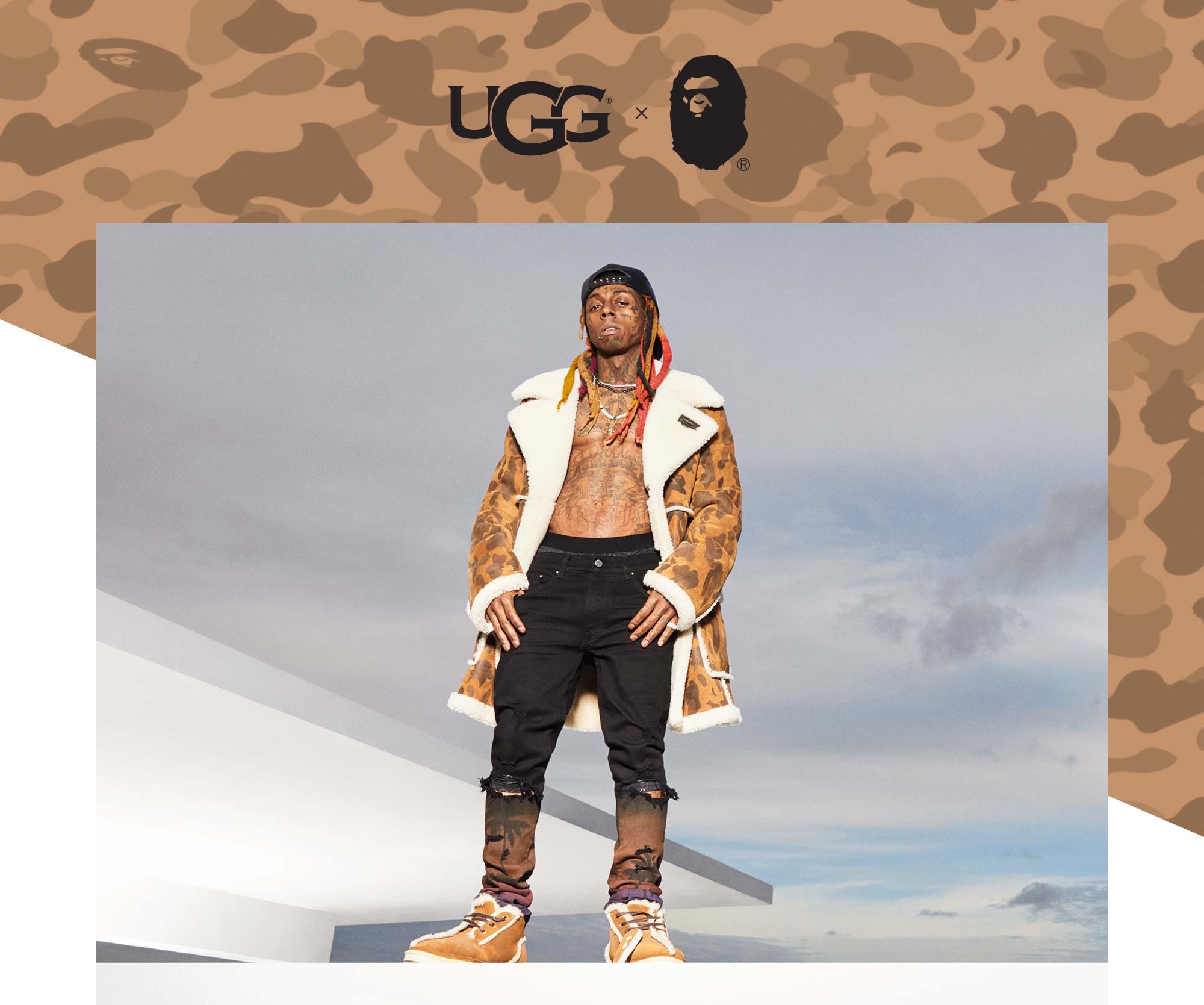 lil wayne bape ugg slides